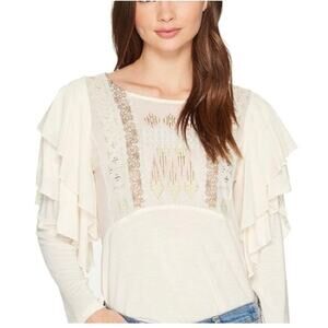 NWT Free People La Cienega Embroidered Top Size Small
